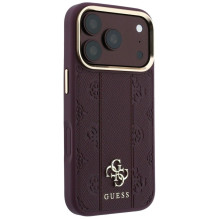 Case for IPHONE 18 Pro / 17 Pro compatible with MagSafe (Stripe Peony 4G Logo) burgundy