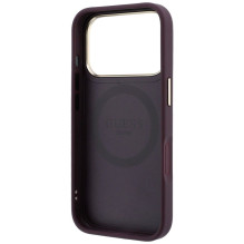 Case for IPHONE 18 Pro / 17 Pro compatible with MagSafe (Stripe Peony 4G Logo) burgundy