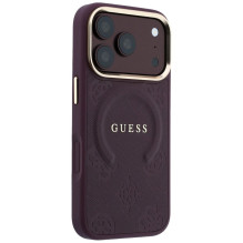 Case for IPHONE 18 Pro / 17 Pro compatible with MagSafe (Saffiano Peony Ring) brown Case for IPHONE 18 Pro / 17 Pro compatible with MagSafe (Saffiano Peony Ring) brown