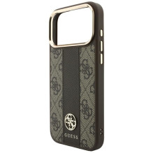 Case for IPHONE 18 Pro Max / 17 Pro Max compatible with MagSafe (Stripe Round and Classic Logos 4G) brown