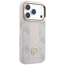 Case for IPHONE 18 Pro / 17 Pro compatible with MagSafe (Stripe Round and Classic Logos 4G) pink