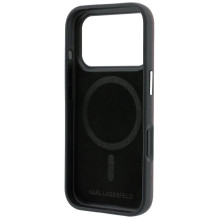 KARL LAGERFELD case for IPHONE 18 Pro / 17 Pro compatible with MagSafe (Smooth Ikonik Sketch) burgundy