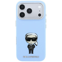 KARL LAGERFELD case for IPHONE 18 Pro / 17 Pro compatible with MagSafe (Smooth Ikonik Sketch) light blue KARL LAGERFELD case for IPHONE 18 Pro / 17 Pro compatible with MagSafe (Smooth Ikonik Sketch) light blue