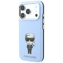 KARL LAGERFELD case for IPHONE 18 Pro / 17 Pro compatible with MagSafe (Smooth Ikonik Sketch) light blue KARL LAGERFELD case for IPHONE 18 Pro / 17 Pro compatible with MagSafe (Smooth Ikonik Sketch) light blue