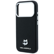KARL LAGERFELD case for IPHONE 18 Pro Max / 17 Pro Max compatible with MagSafe (Grained Choupette Head Metal) black KARL LAGERFELD case for IPHONE 18 Pro Max / 17 Pro Max compatible with MagSafe (Grained Choupette Head Metal) black