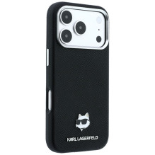 KARL LAGERFELD case for IPHONE 18 Pro Max / 17 Pro Max compatible with MagSafe (Grained Choupette Head Metal) black KARL LAGERFELD case for IPHONE 18 Pro Max / 17 Pro Max compatible with MagSafe (Grained Choupette Head Metal) black