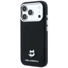 KARL LAGERFELD case for IPHONE 18 Pro Max / 17 Pro Max compatible with MagSafe (Grained Choupette Head Metal) black KARL LAGERFELD case for IPHONE 18 Pro Max / 17 Pro Max compatible with MagSafe (Grained Choupette Head Metal) black