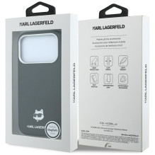 KARL LAGERFELD case for IPHONE 18 Pro Max / 17 Pro Max compatible with MagSafe (Grained Choupette Head Metal) black KARL LAGERFELD case for IPHONE 18 Pro Max / 17 Pro Max compatible with MagSafe (Grained Choupette Head Metal) black
