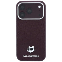 KARL LAGERFELD case for IPHONE 18 Pro / 17 Pro compatible with MagSafe (Grained Choupette Head Metal) burgundy KARL LAGERFELD case for IPHONE 18 Pro / 17 Pro compatible with MagSafe (Grained Choupette Head Metal) burgundy