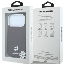 KARL LAGERFELD case for IPHONE 18 Pro / 17 Pro compatible with MagSafe (Grained Choupette Head Metal) burgundy KARL LAGERFELD case for IPHONE 18 Pro / 17 Pro compatible with MagSafe (Grained Choupette Head Metal) burgundy