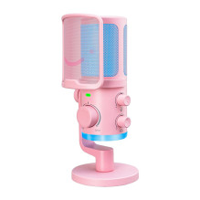 Mikrofonas - Fifine AM6 USB kondensatorinis kardioidinis RGB rožinis