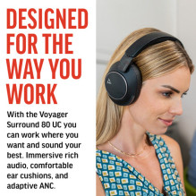 Ausinės Poly Voyager Surround 80 UC (8G7T9A) Juodos Ausinės Poly Voyager Surround 80 UC (8G7T9A) Juodos