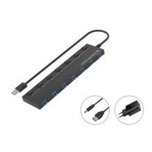 CONCEPTRONIC 7-portu USB šakotuvas USB-A3.0- 7xA3.2Gen1 / DC su maitinimo adapteriu