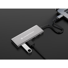 CONCEPTRONIC 4-1 prijungimo stotelė USB-C- 2xUSB-C / 2xUSB-A / 100WPD 25cm pilka CONCEPTRONIC 4-1 prijungimo stotelė USB-C- 2xUSB-C / 2xUSB-A / 100WPD 25cm pilka