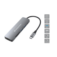 CONCEPTRONIC 6-1 įkrovimo stotelė USB-C- HDMI / 2xUSB-A / SD / TF / + 15cm gr CONCEPTRONIC 6-1 įkrovimo stotelė USB-C- HDMI / 2xUSB-A / SD / TF / + 15cm gr