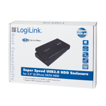 Logilink Korpusas 8.9cm (3,5") USB 3.0 / SATA Black ALU m. N