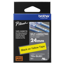 Brother etikečių juosta 24mm geltona / juoda 8m TZe-SL651
