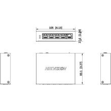 Pakartotuvas PoE Hikvision DS-3E0505P-E / R