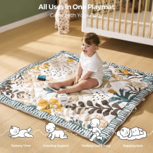Žaidimų kilimėlis - Momcozy grindų kilimėlis 127 × 127 cm, 3,3 cm žalias smėlio spalvos Žaidimų kilimėlis - Momcozy grindų kilimėlis 127 × 127 cm, 3,3 cm žalias smėlio spalvos