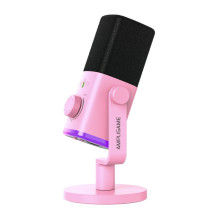 Mikrofonas - Fifine AM9 RGB USB-C XLR žaidimams ir transliacijoms, rožinis Mikrofonas - Fifine AM9 RGB USB-C XLR žaidimams ir transliacijoms, rožinis