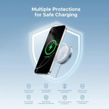 Ugreen UGREEN W753 MagFlow Magnetic Wireless Charging Pad 25W Qi2 zertifiziert silber Blue Ugreen UGREEN W753 MagFlow Magnetic Wireless Charging Pad 25W Qi2 zertifiziert silber Blue