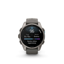 Garmin Fenix 9 - 43mm, Titanium with Pebble Grey Silicone Band