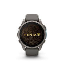 Garmin Fenix 9 - 47mm Titanium with Pebble Grey Silicone Band