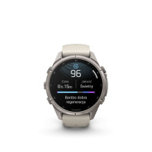 Garmin Fenix 9 Pro - 43mm Titanium with Fog Grey / Dark Sandstone Silicone Band