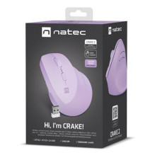 NATEC „Crake 2“ pelė, universali dešiniarankiams, belaidė RF pelė + „Bluetooth“ optinė, 2400 DPI NATEC „Crake 2“ pelė, universali dešiniarankiams, belaidė RF pelė + „Bluetooth“ optinė, 2400 DPI