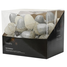 Christmas Tree toy Decoris Pinecone, white / silver, 12.5 cm Christmas Tree toy Decoris Pinecone, white / silver, 12.5 cm