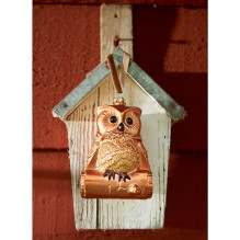 Christmas Tree toy Decoris Owl, brown, 10 cm