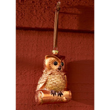 Eglutės žaisliukas Decoris Owl, rudas, 10 cm