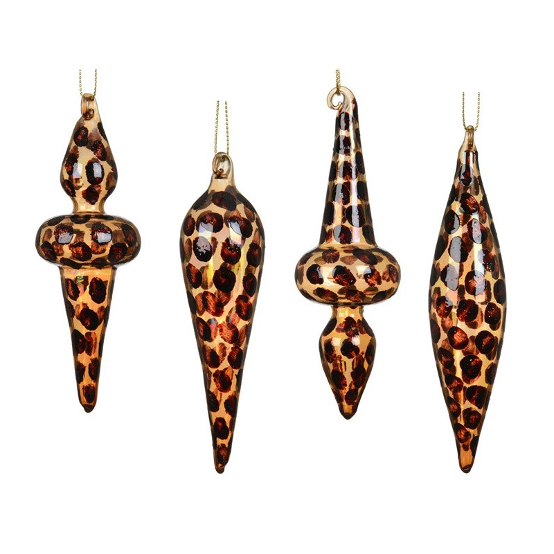 Eglutės žaisliukas Decoris Leopard, rudas, stiklas