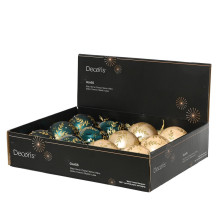Christmas Tree toy Decoris Leaves, blue / gold, glass Christmas Tree toy Decoris Leaves, blue / gold, glass
