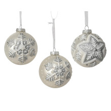 Eglutės žaisliukas Decoris Winter, baltas, stiklas Eglutės žaisliukas Decoris Winter, baltas, stiklas
