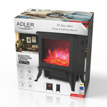 Electric fireplace ADLER AD 7754 2 heat settings: 1000W / 1800W , 3D flame effect , Thermostat Black Electric fireplace ADLER AD 7754 2 heat settings: 1000W / 1800W , 3D flame effect , Thermostat Black