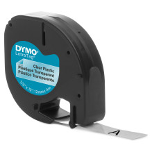 Dymo Letratag juosta plastikinė, skaidri, 12 mm x 4 m Dymo Letratag juosta plastikinė, skaidri, 12 mm x 4 m