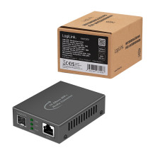Logilink 10 gigabitų medijos keitiklis RJ45 į 10G SFP+ Logilink 10 gigabitų medijos keitiklis RJ45 į 10G SFP+