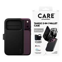 CARE™ by PanzerGlass ® Tango 2-in-1 piniginės dėklas, juodas, su „MagSafe“ apsauga, skirtas „iPhone 18 Pro“, „17 Pro“