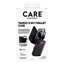 CARE™ by PanzerGlass ® Tango 2-in-1 piniginės dėklas, juodas, su „MagSafe“ apsauga, skirtas „iPhone 18 Pro“, „17 Pro“