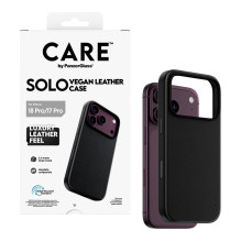 „CARE by PanzerGlass Solo“ veganiškas odinis dėklas, juodas, „MagSafe iPhone 17 Pro“ dėklas „CARE by PanzerGlass Solo“ veganiškas odinis dėklas, juodas, „MagSafe iPhone 17 Pro“ dėklas