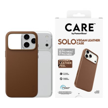 „CARE by PanzerGlass Solo“ veganiškos odos dėklas Braun m. „MagSafe iPhone 17 Pro Max“ „CARE by PanzerGlass Solo“ veganiškos odos dėklas Braun m. „MagSafe iPhone 17 Pro Max“