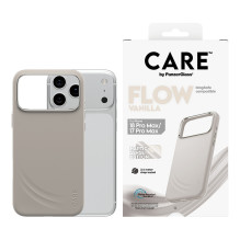 CARE by PanzerGlass Flow dėklas, vanilės spalvos, skirtas „MagSafe iPhone 17 Pro Max“ telefonui.