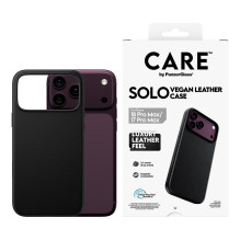 CARE by PanzerGlass Solo veganiškas odinis dėklas, juodas, „MagSafe iPhone 17 Pro Max“ dėklas CARE by PanzerGlass Solo veganiškas odinis dėklas, juodas, „MagSafe iPhone 17 Pro Max“ dėklas