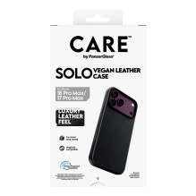 CARE by PanzerGlass Solo veganiškas odinis dėklas, juodas, „MagSafe iPhone 17 Pro Max“ dėklas CARE by PanzerGlass Solo veganiškas odinis dėklas, juodas, „MagSafe iPhone 17 Pro Max“ dėklas