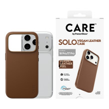 „CARE by PanzerGlass Solo“ veganiškos odos dėklas Braun m. „MagSafe iPhone 17 Pro“ „CARE by PanzerGlass Solo“ veganiškos odos dėklas Braun m. „MagSafe iPhone 17 Pro“
