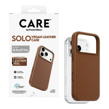 „CARE by PanzerGlass Solo“ veganiškos odos dėklas Braun m. „MagSafe iPhone 17 Pro“ „CARE by PanzerGlass Solo“ veganiškos odos dėklas Braun m. „MagSafe iPhone 17 Pro“