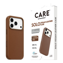 „CARE by PanzerGlass Solo“ veganiškos odos dėklas Braun m. „MagSafe iPhone 17 Pro“ „CARE by PanzerGlass Solo“ veganiškos odos dėklas Braun m. „MagSafe iPhone 17 Pro“