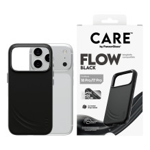 CARE by PanzerGlass Flow dėklas, juodas, skirtas „MagSafe iPhone 17 Pro“ telefonui