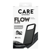 CARE by PanzerGlass Flow dėklas, juodas, skirtas „MagSafe iPhone 17 Pro“ telefonui